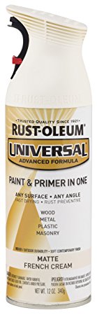 Rust-Oleum 282816 Universal All Surface Spray Paint, 12 oz, Matte French Cream