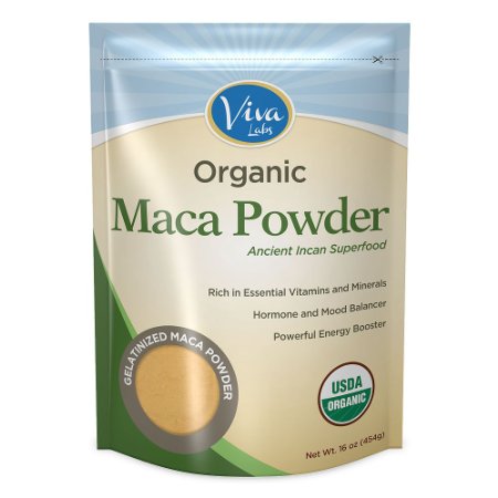 Viva Labs 1 Organic Maca Powder Gelatinized for Enhanced Bioavailability Non-GMO 1lb Bag