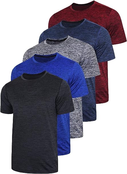 Liberty Imports-Men's 5 Pack Active Quick Dry Crew Neck T Shirts Athletic Running Gym Workout Short Sleeve Tee Tops Bulk 4X Large Edition 1