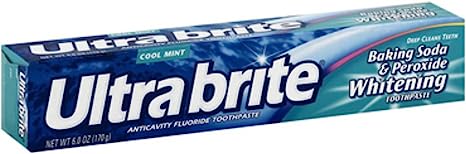 Ultra brite Baking Soda & Peroxide Whitening Toothpaste, Cool Mint 6 oz (Pack of 8)
