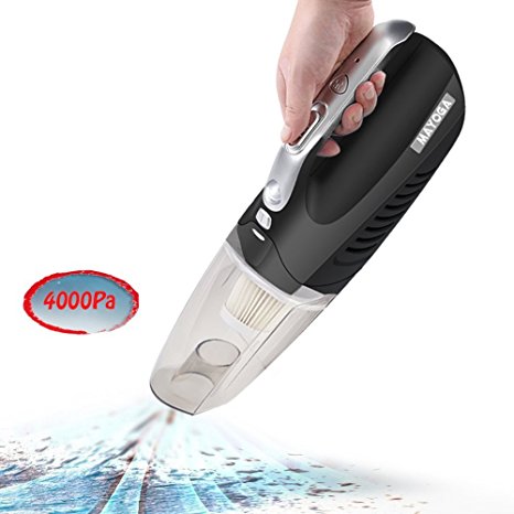 Car Vacuum Cleaner, MAYOGA 120W 2 In 1 Handheld Wet&Dry Auto Vacuum Cleaners Powerful Car Hoover with LED Light for Car Auto Van Caravan, 12V Cigarette Lighter with 14.7Ft Power Cord&Carry Bag
