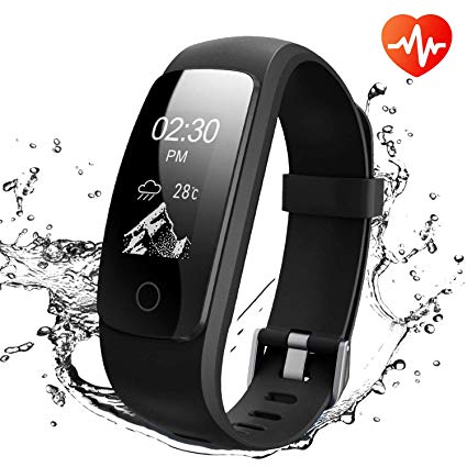 Runme Fitness Tracker, Activity Tracker with Heart Rate and Sleep Monitor, Smart Fitness Watch with Step & Calorie Counter, GPS Tracker, IP67 Waterproof Sport Band for Android/IOS Smartphone
