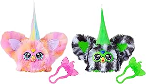 Furby Furblets Fierce & Fabulous 2 Pack, Greenie-Meanie & May-May with 45 Sounds Each, Electronic Plush Toys for Girls & Boys 6 Years & Up, Green/Black & Pink/White (Amazon Exclusive)