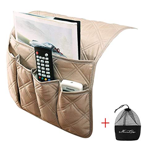 IPENNY Couch Sofa Armrest Organiser Chair TV Remote Holder Bed Storage Pocket Bag for Cellphone Tablet Notepad Book Magazines DVD Eyewears Drinker Snacks Holder Pouch