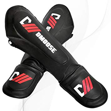 DMoose Sports Professional MMA Shin Guards for Training and Sparring, Muay Thai, Kickboxing, Karate, and Fight Gear, Reinforced Protection and Shock Resistant, Men and Women