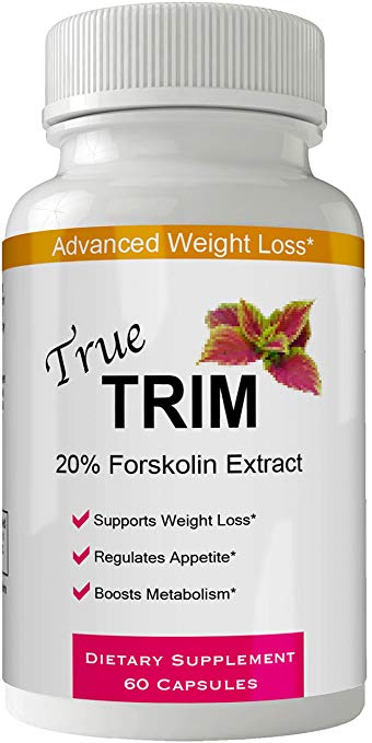 True Trim Forskolin for Weight Loss Pills Tablets Supplement - Capsules with Natural High Quality Pure Forskolin Extract Diet Pills