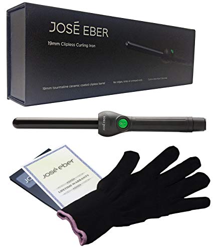 Jose Eber Curling Iron, 19mm (0.75in), Black, Includes Heat Resistant Glove