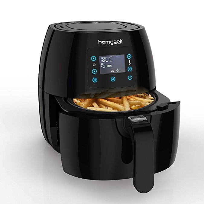 Homgeek Air Fryer, Deep Fryer Oil Free Healthy Fry Low Fat Oil Cooker Black