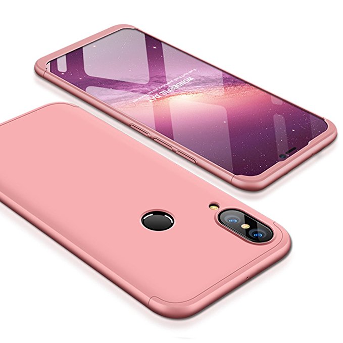 Huawei P20 Lite Case, Huawei Nova 3E Case, Ranyi [Full Body 3 in 1] [Slim & Thin Fit Tightly] [360 Degree Protection] Premium Hybrid Bumper 3 in 1 Hard Case Cover for Huawei P20 Lite (rose gold)