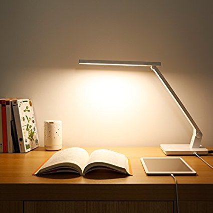 Desk Lamp, BESTEK LED Lamp Touch Control, Eye Protection Light,4 working modes and 5 brightness Lamp desk white USB charging.