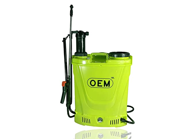 Oem 2In1 Battery Sprayer 12V8A With Free Hi Jet Gun18L Knapsack Multipurpose Agriculture Sprayer ( 4 Nozzles Free ) Big Battery And High Pressure (Heavy Body) Green, Battery Powered