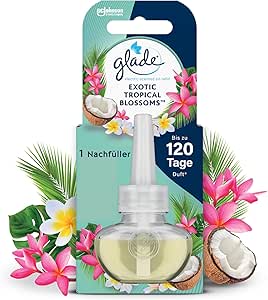 Glade electric scented oil Nachfüller, elektrischer Raumduft Duftstecker mit Duftöl, Exotic Tropical Blossoms, 1er Pack (1 x 20 ml)