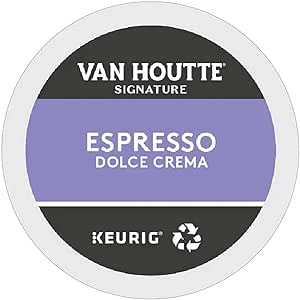 Van Houtte Espresso Dolce Crema Organic Fairtrade K-Cup Coffee Pods, 80 Count For Keurig Coffee Makers