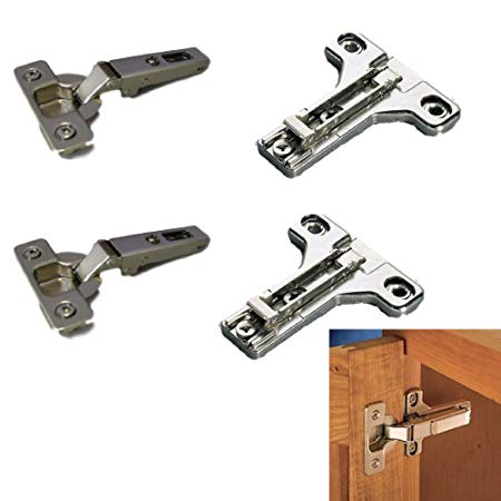 2 Salice European Face Frame Hinges #C2P6A with Face Frame Clip On Adapter Plates