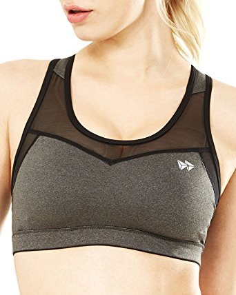 Yvette Women's High Impact Wireless Compression Sports Bra for Large Busts