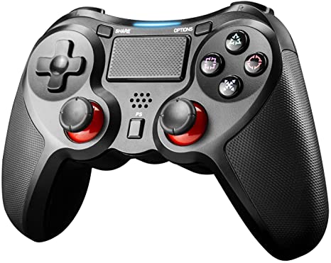 JAMSWALL PlayStation 4 Controller, Wireless Controller for PlayStation 4 and PC, Wireless Gamepad with Led Touch Pad, Six-axis Dual Vibration Shock and Audio Jack