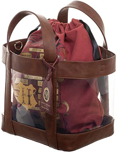 Harry Potter Hogwarts Clear Tote w/Cinch Bag