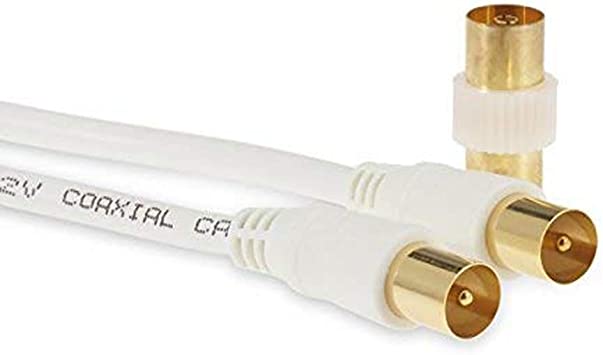 SSL Satellites 2 Meter 3C-2V White Cable TV Aerial Lead Coaxial Cable Coax RF 75 OHM 3C-2V