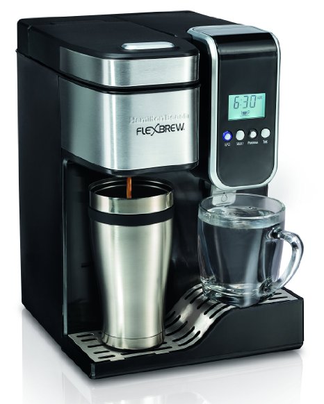 Hamilton Beach Single-Serve Coffee Maker, Programmable FlexBrew with Hot Water Dispenser (49988)