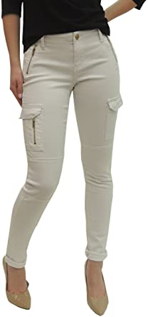 P26 Womens Elite Jeans Skinny Cargo Pant with Zipper Jeans