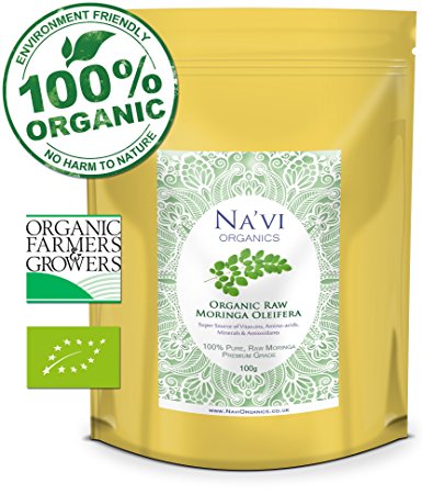 Premium Raw Organic Moringa Oleifera Leaf Powder - Certified and Highest Quality (100 grams)