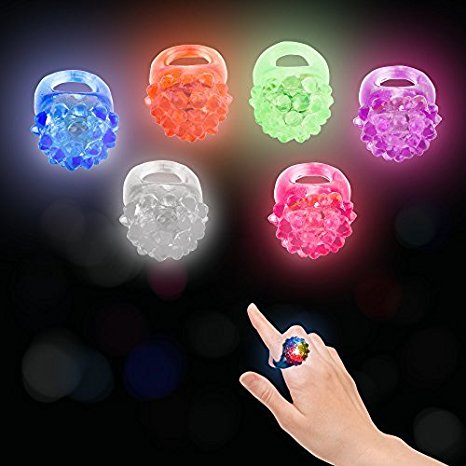 Toy Cubby Flashing Bumpy LED Lights Elastic Rings. 12 pieces