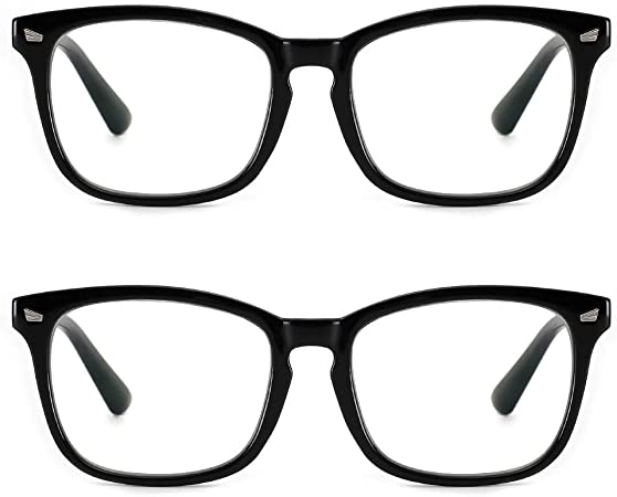 Cyxus Blue Light Blocking Computer Glasses Retro Square Clear Lens Eyeglasses Frame