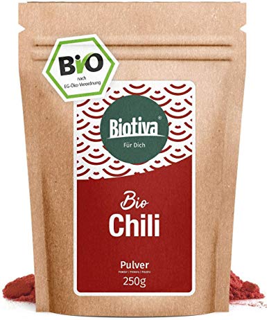 Cayenne Chili Pepper Organic Powder (250 Grams) -Grade *A* Premium Quality -Packed, Controlled and Certified in Germany (DE-ECO-005)