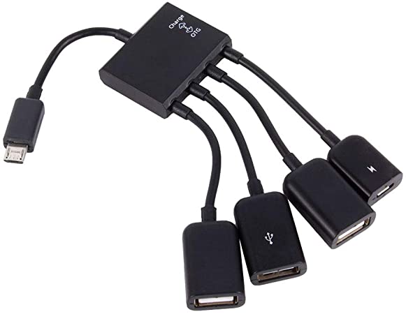 4 Port Micro USB Adapter Cable, OTG Hub Adapter Cable for Android Tablet Smartphone