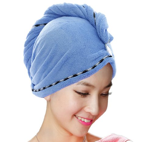 Jack & Rose Towel for Hair Drying Premium Microfiber Hair Towel Hair Drying Towel Super Absorbent for Different Hairstyles 23.5 * 10inch Blue