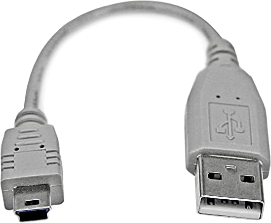 StarTech.com 6 in. USB to Mini USB Cable - USB 2.0 A to Mini B - Gray - Mini USB Cable (USB2HABM6IN)