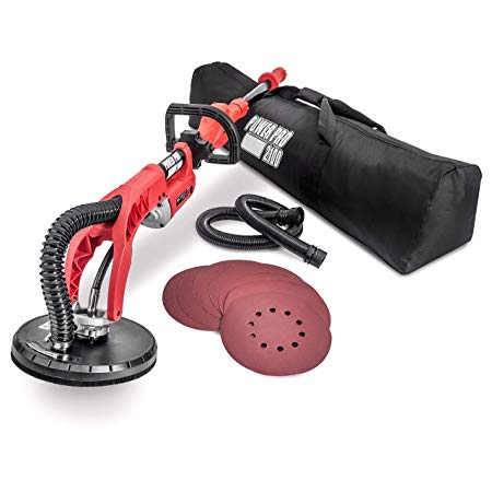 POWER PRO 2100 Electric Drywall Sander - Variable Speed 1000-2100rpm, 710 Watts, Extendable Handle, Storage Bag, Sanding Discs Included