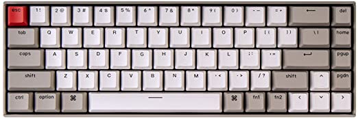 Keychron K6 68-Keys Wireless Mechanical Keyboard for Mac, 65% Compact, Bluetooth, Multitasking, Type-C Wired Gaming Keyboard for Windows Non-Backlit with Keychron Brown Switch