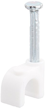 SVI 100 White Single Nail Clips RG59 Coaxial Wire and CAT5 Ethernet Cable 65-CC59W