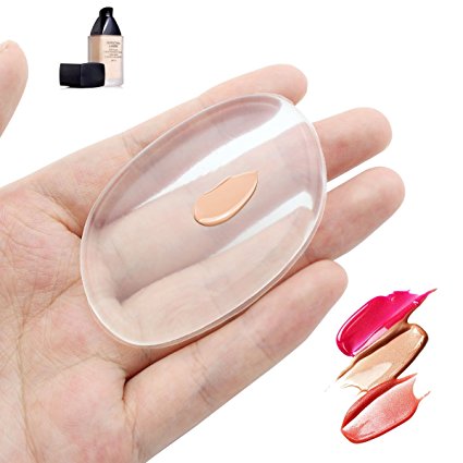 Sunmore Clear Silicone Makeup Sponge,SiliSponge Applicator Blender for all Liquid Foundation or Cream Leafe