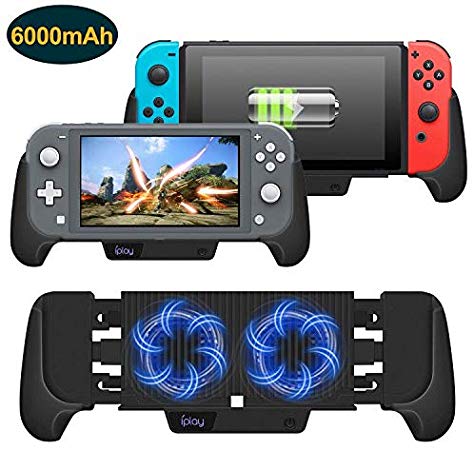 FASTSNAIL Charging Grip for Nintendo Switch/Switch Lite, Multifunctional Charging Grip Case Stand with 2 Cooling Fans Cooler for Switch/Switch Lite (Black)