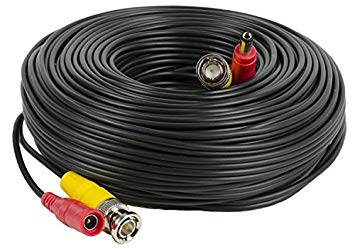 Black 100FT 100 FEET FOOT CCTV Security cable for Camera DVR Surveillance Video Power Wire