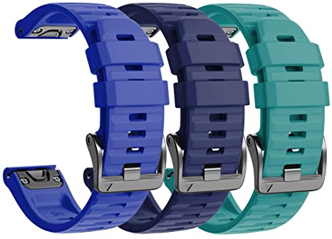 NotoCity Compatible with Fenix 6X Pro Band 26MM Watch Bands for Fenix 6X/Fenix 6X Pro/Fenix 5X/Fenix 5X Plus/Fenix 3/HR/Descent MK1/D2 Delta PX/D2 Charlie(Royal Blue/Dark Blue/Rock Blue)