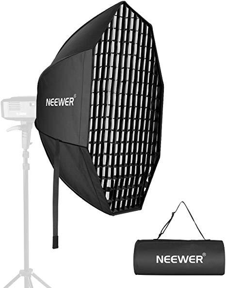 Neewer 24 Inches Octagon Quick Collapsible Softbox with Bowens Mount, Removable Diffusers and Grid, Quick Folding Softbox with Carrying Bag for Photography Studio Speedlite Flash and Monolight