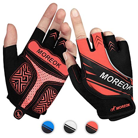 Achiou Half Finger Bicycle Cycling Gloves for Men and Women Padded Breathable Anti- Slip Shock-Absorbing Pad Road Bike Mountain Riding Motorcycle