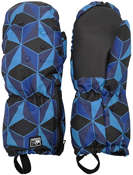 HIGHCAMP Kids Superstar Winter Mittens Waterproof Toddlers Easy On Zip Gloves