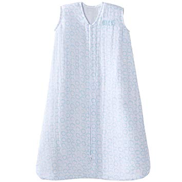 Halo 100% Cotton Muslin Sleepsack Wearable Blanket, Circles Turquoise, X-Large