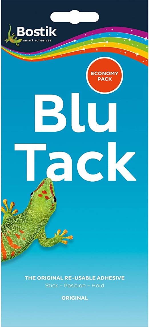 Bostik B183 Blu Tack, Multipurpose Reusable Adhesive, Clean, Safe & Easy to Use, Non-Toxic, Economy Size,Blue,XL