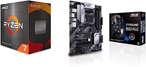 AMD Ryzen 7 5800X 8-core, 16-Thread Unlocked Desktop Processor & ASUS Prime B550-PLUS AMD AM4 Zen 3 Ryzen 5000 & 3rd Gen Ryzen ATX Motherboard