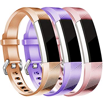 Maledan Replacement Accessories Bands (3 Pack) for Fitbit Alta and Alta HR, Classic Sport Band for Fitbit Alta HR and Fitbit Alta, Small Large Women Men