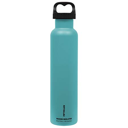 FIFTY/FIFTY Vacuum-Insulated Stainless Steel Bottle with Narrow Mouth - 25 oz. Capacity - Aqua