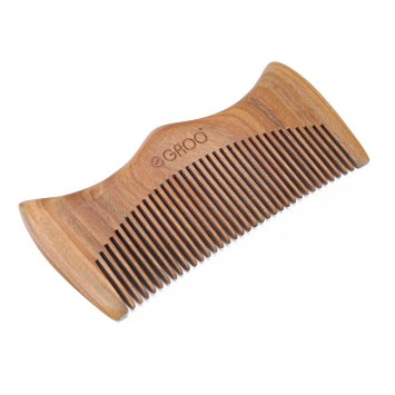 eGroo® Hair Comb - Handmade Green Sandalwood Comb Fine-tooth with Anti-static for Detangling Curly Hair and Beard Comb Pocket Wood Comb