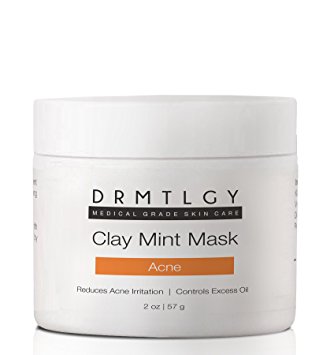 DRMTLGY - Sulfur Acne Treatment Face Mask For Oily And Acne Prone Skin. Eliminates Breakouts, Reduces Excess Oil and Pore Size. Soothing and Calming Clay Mint Mask
