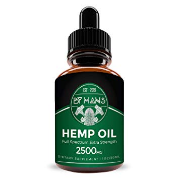 Hemp Oil Extract for Pain, Anxiety & Stress Relief - 2500mg - Grown & Made in USA - Anti-Inflammatory and Joint Support - 100% Natural Hemp Drops - Sans CBD No THC of Cannabidiol