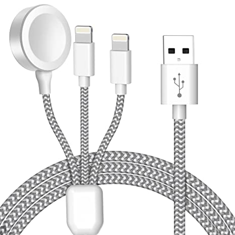 3 in 1 Charger Cables Compatible for Apple Watch iPhone and Airpods,Magnetic Wireless iWatch Charger Charging Cord for Apple Watch Series 6/5/4/3/2/1/SE&iPhone 13/12/11/Pro/Max/XR/XS/X&iPad Series